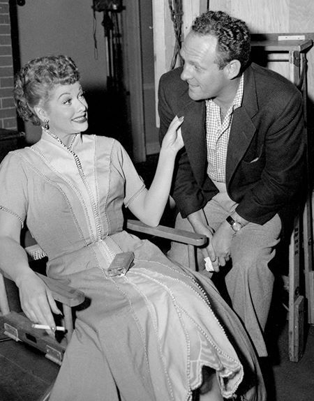 William Asher with Lucille Ball, Desilu Studios Cast and Crew
